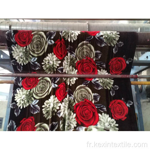 couverture en flanelle douce, grande fleur noire et rouge